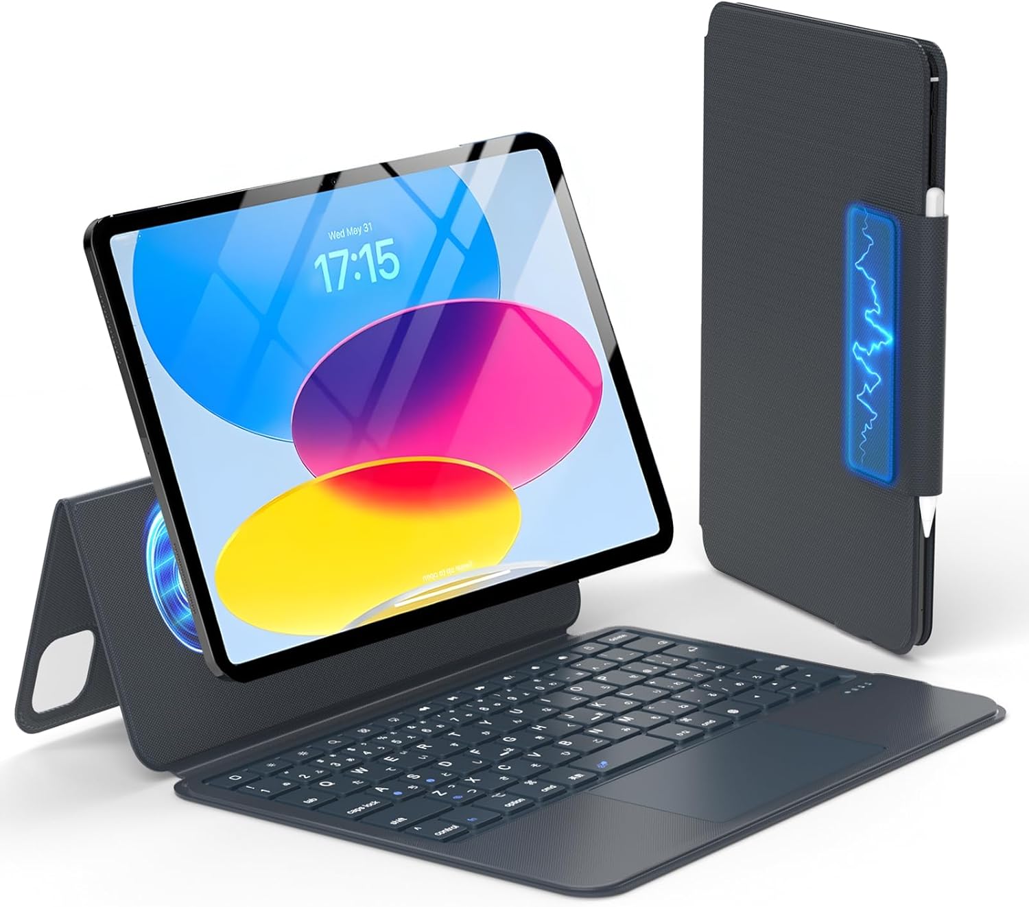 【磁気吸着】 Omikamo iPad A16 11世代/10世代専用 標準JIS日本語配列 薄型 ipad a16 ケース キーボード付き 静音 ipad キーボード ペン収納 マルチペアリング 横/縦置き対応 超高精度タッチパッド搭載 ipad 11世代 キーボード 一体型 磁石脱着 Type-C充電式