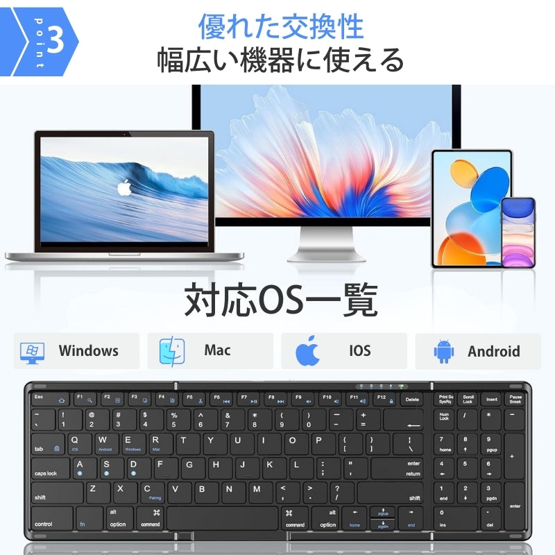 Omikamo 【高級版】折り畳み キーボード US配列 BZ-B099-US