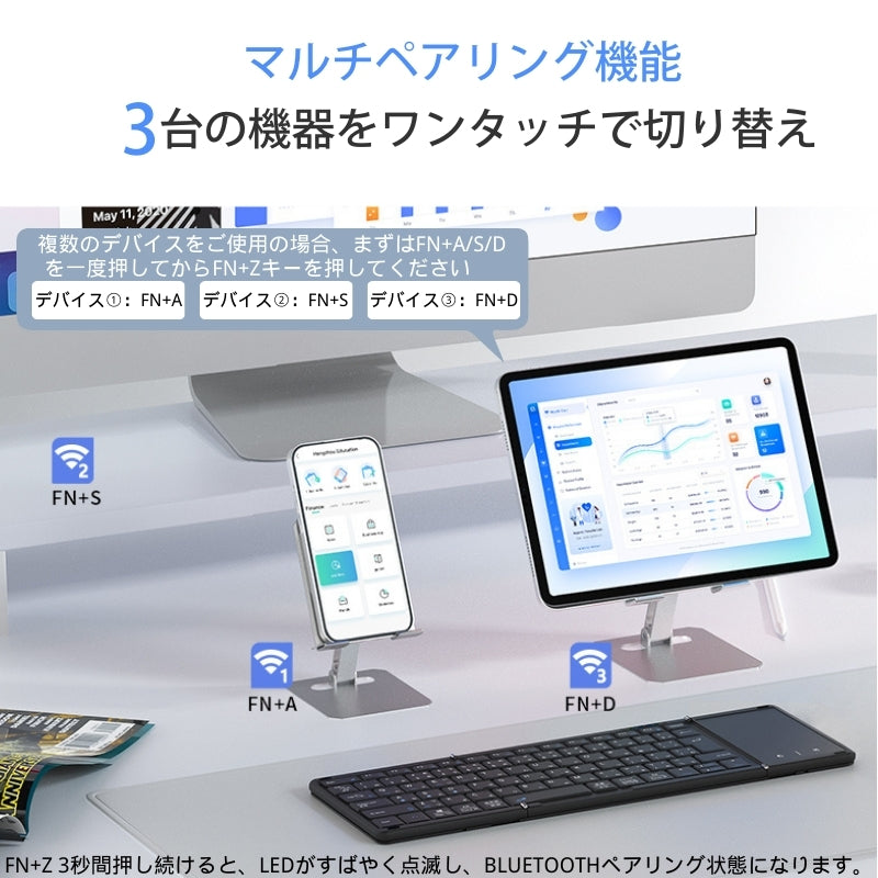 Omikamo キーボード 折り畳み BZ-B099T