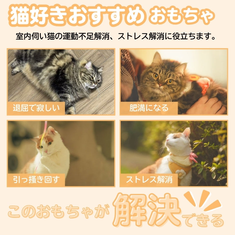 猫の狩猟本能を刺激する!3in1電動猫じゃらし PM006