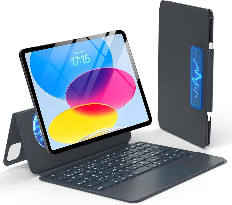 【磁気吸着】 Omikamo iPad A16 11世代/10世代専用 標準JIS日本語配列 薄型 ipad a16 ケース キーボード付き 静音 ipad キーボード ペン収納 マルチペアリング 横/縦置き対応 超高精度タッチパッド搭載 ipad 11世代 キーボード 一体型 磁石脱着 Type-C充電式