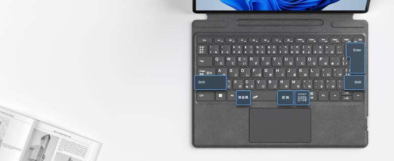 Omikamo サーフェスプロ キーボード ワイヤレス Surface Pro 8/9/10/X/11対応 JIS標準日本語配列 Surface キーボードBluetooth 5.3 トラックパッド ペン2収納可能 Typ-C充電式 カバー兼用 薄型 軽量