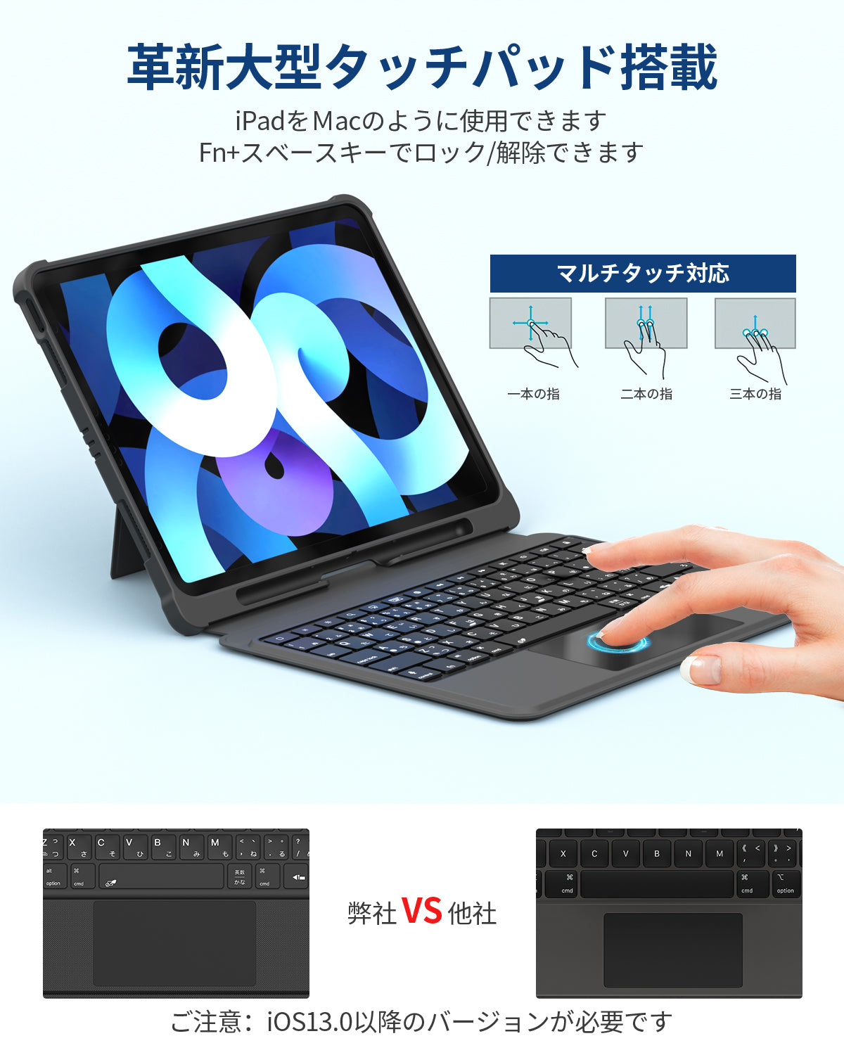 Omikamo iPad Air キーボード 11インチ 第6世代 iPad Air ケース キーボード 10.9インチ 第5世代 第4世代  日本語配列 iPad Pro 11インチ キーボード ケース 第4/3/2/1世代対応 トラックパッド付き iPad Air 4 キーボード  Bluetooth 5.2 Type-C充電 2台デバイス切替え可能 ...