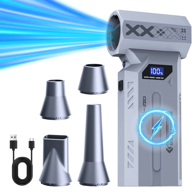 エアダスター 電動エアダスター 強力ブロワー【120m/sの超強暴風 吹くだけで完全清掃  LEDライト】300000RPM高速回転 4段階風量調整 5種類ノズル付き 洗車 小型 軽量 コードレス Type-C充電式 車内清掃/PC掃除/キーボード用/空気入れ/家庭掃除 日本語取扱説明書