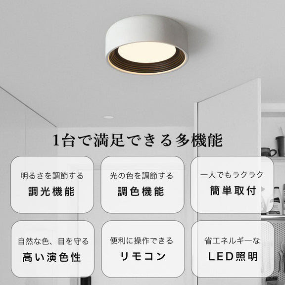 シーリングライト 北欧 リモコン付き 調光 調色 常夜灯 タイマー 6畳 8畳 12畳 LED 明るい風 子供部屋 寝室 リビング ダイニング キッチン 器具 おしゃれ 高級感 かわいい ブラック ホワイト 脱衣所 廊下 円型 直径30 40 50cm
