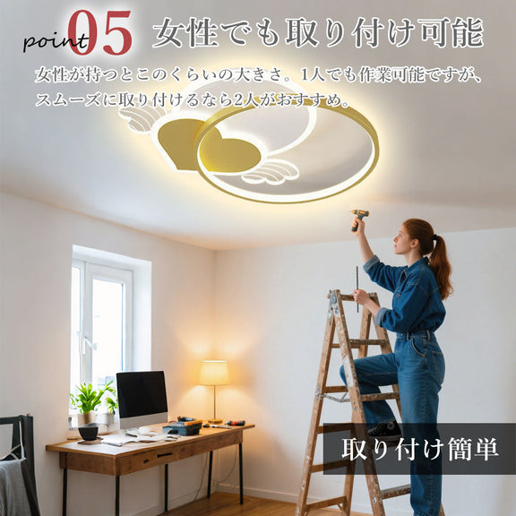 ryd-206【5年保証】シーリングライト おしゃれ リモコン 寝室 ダイニング リビング 子供部屋 キッチン 6畳 12畳 8畳 常夜灯 リモコン付き 調光調色 タイマー 北欧風 明るい LED 照明 モダン かわいい 高級感 ピンク ブルー ゴールド