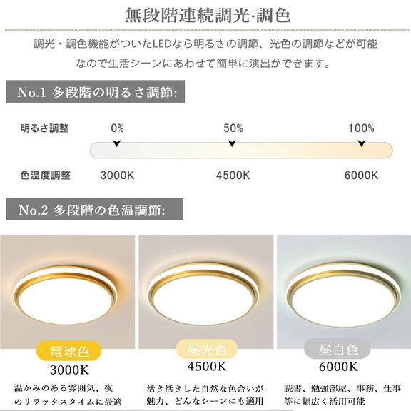 ryd-130【5年保証】シーリングライト キッチン ダイニング 寝室 リビング 子供部屋 円型 直径40 50cm 方形 40 50cm 12畳 8畳 6畳 北欧風 LED 明るい おしゃれ モダン かわいい リモコン付き 調光調色 常夜灯 タイマー ホワイト ブラック ゴールド