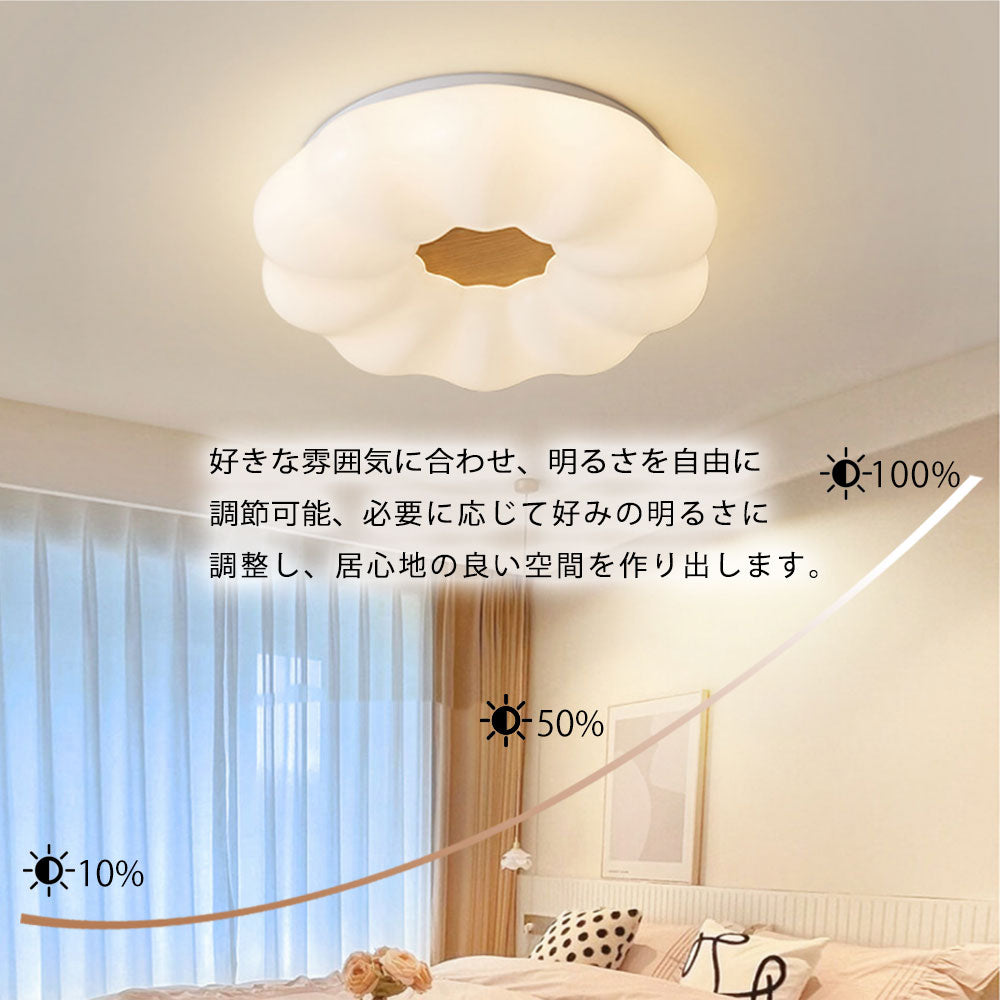 ryd-067 シーリングライト モダン リモコン付き タイマー 調光 調色 常夜灯 直径40 50cm 6畳 8畳 12畳 北欧風 明るい LED ダイニング キッチン リビング 寝室 子供部屋 おしゃれ 器具 高級感 かわいい ホワイト ナチュラル 花