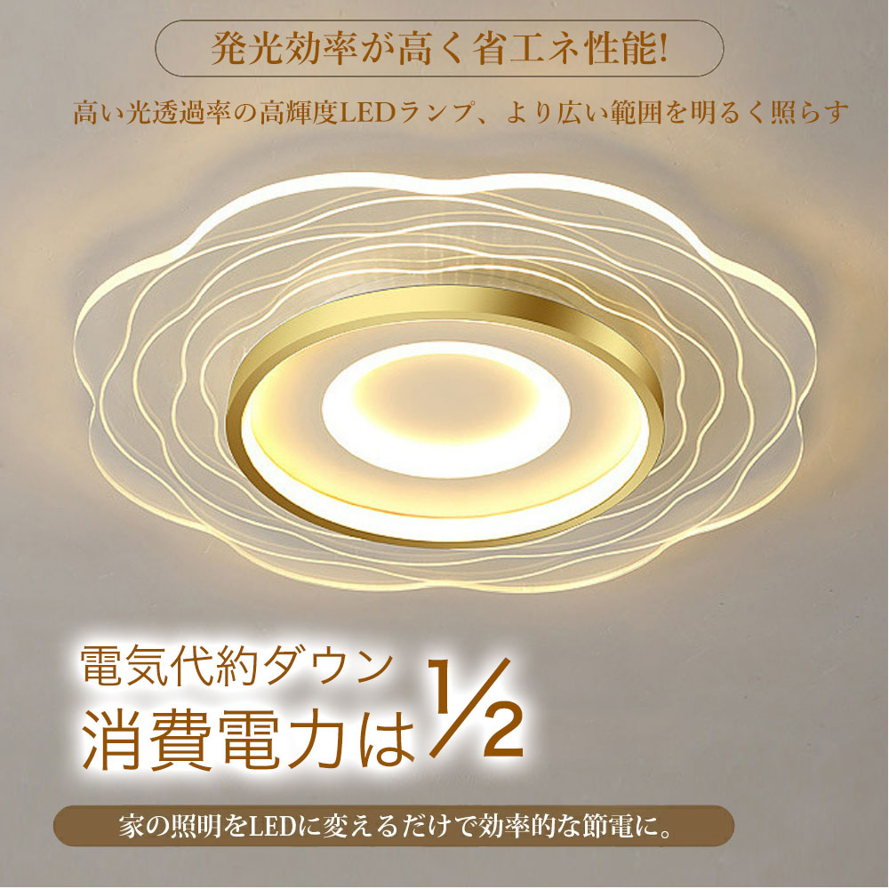 ryd-166【5年保証】シーリングライト モダン キッチン ダイニング 寝室 子供部屋 リビング 6畳 8畳 12畳 リモコン付き 調光調色 タイマー 常夜灯 北欧風 LED 明るい 照明 おしゃれ かわいい 高級感 ゴールド 直径20cm 直径40cm 直径50cm