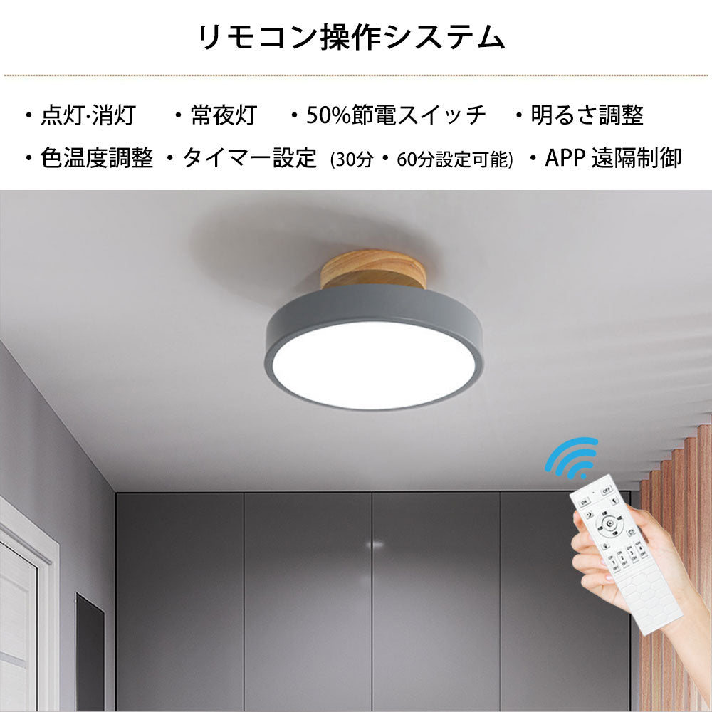 ryd-090 シーリングライト キッチン リモコン付き タイマー 調光 調色 常夜灯 グリーン グレー ホワイト 6畳 8畳 12畳 円形 直径23cm 明るい LED 北欧風 ダイニング リビング 寝室 子供部屋 器具 おしゃれ 高級感 かわいい 新生活