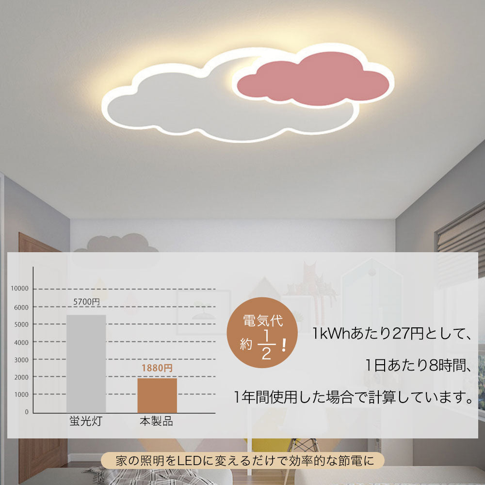 ryd-096 照明 シーリングライト キッチン 子供部屋 ダイニング リビング 寝室 6畳 8畳 12畳 リモコン付き 常夜灯 調光調色 タイマー 北欧風 LED 明るい 器具 おしゃれ モダン かわいい 高級感 ホワイト ピンク ブルー 幅55cm 雲