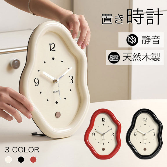 置き時計 韓国風 卓上時計 おしゃれ 北欧 置時計 ブラック レッド 小型 コンパクト シンプル モダン 静音 インテリア雑貨 バレンタインデー プレゼント プチギフト 贈り物 誕生日 実用的 新生活 一人暮らし