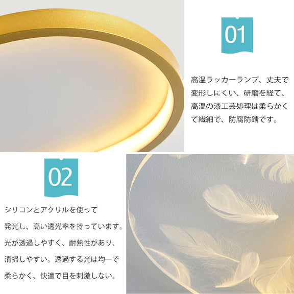 ryd-128【5年保証】シーリングライト キッチン 子供部屋 寝室 ダイニング リビング 8畳 6畳 12畳 LED 北欧風 モダン 明るい 照明 おしゃれ かわいい 高級感 リモコン付き タイマー 常夜灯 調光調色 ホワイト-ゴールド ピンク