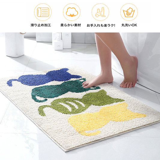 バスマット かわいい ラグマット ラグ カーペット 洗える 浴室 玄関マット 北欧 滑り止め ふわふわ 小さめ マット フロアマット 子供部屋 柔らかい 室内 マイクロファイバー シンプル おしゃれ 春夏秋冬用 絨毯 新生活 一人暮らし