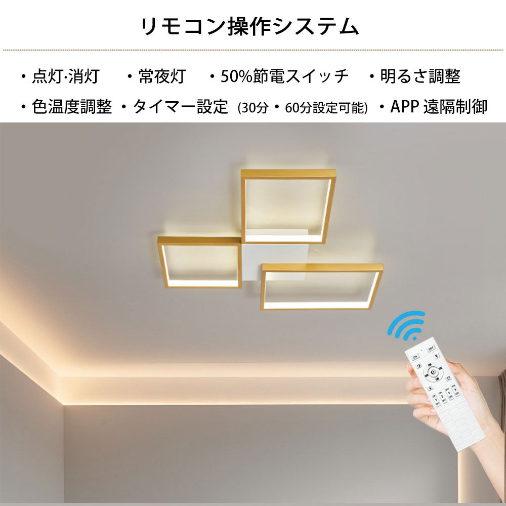 ryd-116 照明 シーリングライト リモコン付き 調光 調色 常夜灯 タイマー 6畳 8畳 12畳 明るい LED 北欧風 子供部屋 寝室 リビング ダイニング キッチン 器具 おしゃれ かわいい 高級感 ゴールド ブラック