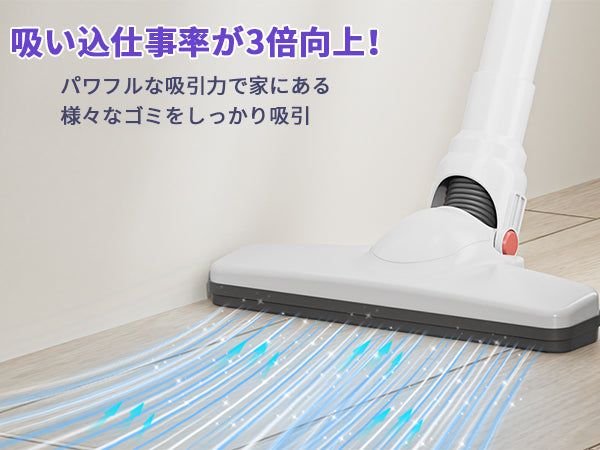掃除機 コード式【38000Pa超強吸引･1.1kg超軽量･静音設計･2025革新モデル】 Waihipa スティック掃除機 6Ｍ電源コード HEPA多重濾過 ゴミ捨て簡単 サイクロン 式 コンパクト 家庭用 カーペット/カーテン/ソファに適用 PSE認証を取得済み 日本語取扱説明書付き(ホワイト)