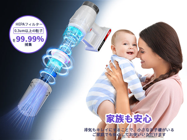 掃除機 コード式【38000Pa超強吸引･1.1kg超軽量･静音設計･2025革新モデル】 Waihipa スティック掃除機 6Ｍ電源コード HEPA多重濾過 ゴミ捨て簡単 サイクロン 式 コンパクト 家庭用 カーペット/カーテン/ソファに適用 PSE認証を取得済み 日本語取扱説明書付き(ホワイト)