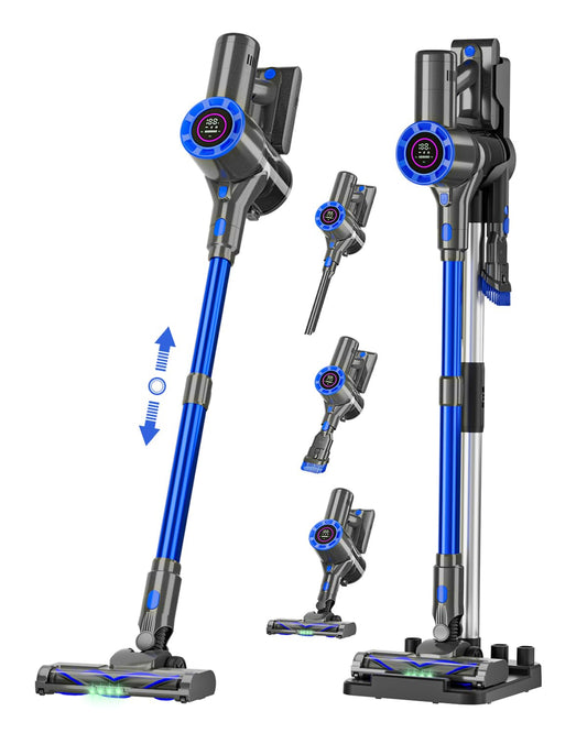 掃除機 コードレス 専用スタント付き 革新版650W 50kPa 超強力吸引 掃除機 ハンディ軽量 直立式 静音  LCDタッチディスプレイ お手入れ簡単 HEPA多重濾過 3段吸引力 スティック着脱式バッテリー  LEDライト 車載用 家庭用 PSE認証済 日本語取扱説明書