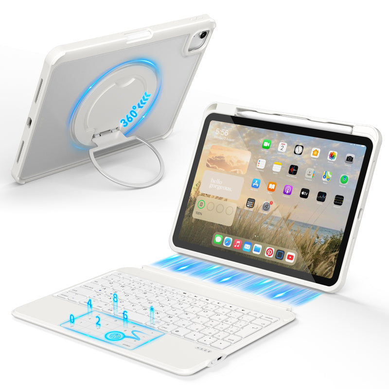 【2026新型】Omikamo ipad Air 11インチ キーボード ケース M2/M3対応 超軽量&1300h超長使用時間 ipad pro 11インチ キーボード 第1/2/3/4世代 日本語配列 ipad air キーボード 第5/4世代 10.9インチ対応 電池式&電池交換可 マルチペリング 超薄 パンダグラフ 磁力吸引 電量確認可 ブラック