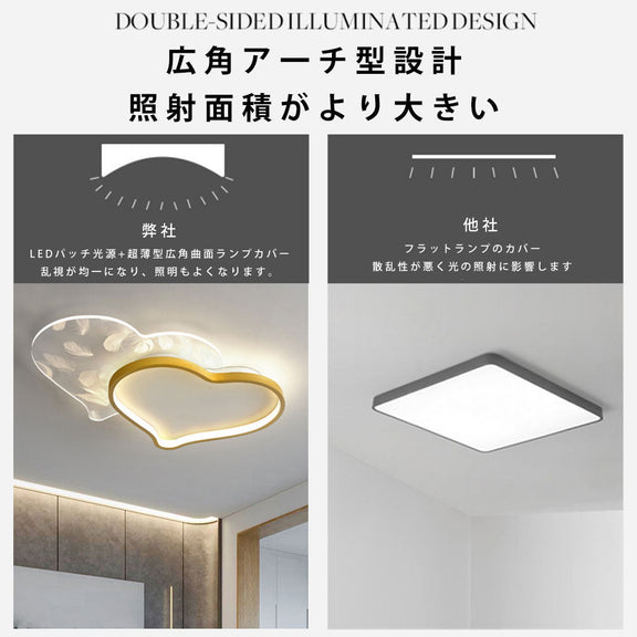 ryd-128【5年保証】シーリングライト キッチン 子供部屋 寝室 ダイニング リビング 8畳 6畳 12畳 LED 北欧風 モダン 明るい 照明 おしゃれ かわいい 高級感 リモコン付き タイマー 常夜灯 調光調色 ホワイト-ゴールド ピンク