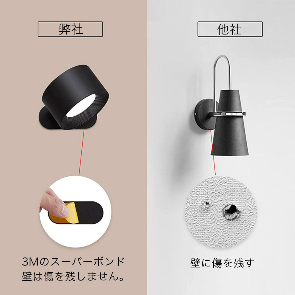 ライト ウォールライト LEDライト ブラケットライト LED マグネット スポットライト 間接照明 壁付け LED 引掛けシーリング 充電式 工事不要 コードレス 北欧 おしゃれ 調光調色 目に優しい ナイトライト テーブルランプ 授乳ライト