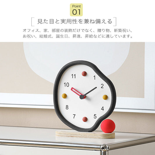 置き時計 おしゃれ 北欧 置時計 卓上時計 ブラック レッド 小型 コンパクト 韓国風 シンプル モダン 静音 インテリア雑貨 バレンタインデー プレゼント プチギフト 贈り物 誕生日 実用的 新生活 一人暮らし