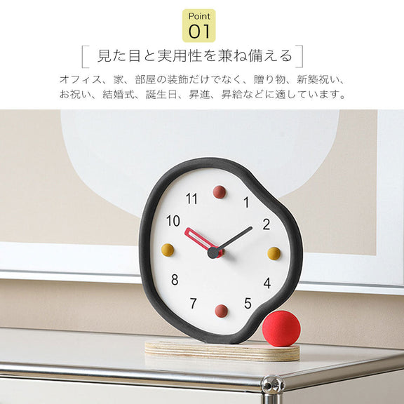 置き時計 おしゃれ 北欧 置時計 卓上時計 ブラック レッド 小型 コンパクト 韓国風 シンプル モダン 静音 インテリア雑貨 バレンタインデー プレゼント プチギフト 贈り物 誕生日 実用的 新生活 一人暮らし