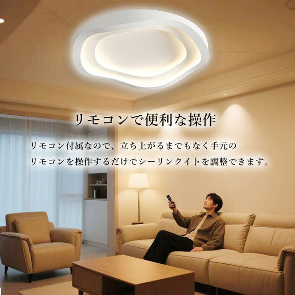 ryd-136【5年保証】シーリングライト キッチン リビング ダイニング 寝室 子供部屋 12畳 6畳 8畳 明るい LED 北欧風 おしゃれ 照明 モダン かわいい 高級感 常夜灯 タイマー 調光調色 リモコン付き ホワイト 直径40cm 直径50cm