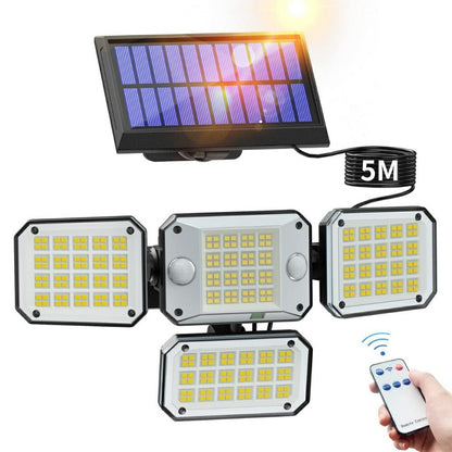 GD-GY 【日本発送】ソーラーライト 屋外 一体型×分離型 防水 人感 センサーライト ガーデン LED ソーラー センサーライト 屋外 防犯ライト 人感センサー 屋外 ソーラー ガーデンライト 庭ライト 294LED 4面発光 リモコン 泥棒対策 新生活