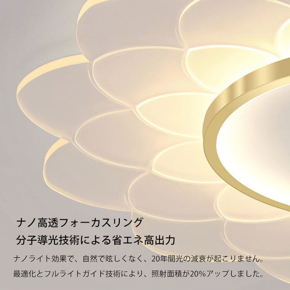 ryd-095 照明 シーリングライト 調光 調色 常夜灯 リモコン付き タイマー 6畳 8畳 12畳 明るい LED 北欧風 子供部屋 寝室 リビング ダイニング キッチン おしゃれ 器具 かわいい 高級感 ゴールド ホワイト