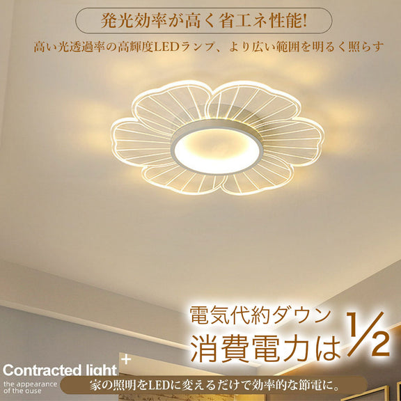 ryd-173【5年保証】おしゃれ シーリングライト リビング 子供部屋 ダイニング キッチン 寝室 ホワイト 直径52cm 6畳 8畳 12畳 LED 明るい 北欧風 照明 高級感 モダン かわいい 常夜灯 調光調色 タイマー リモコン付き