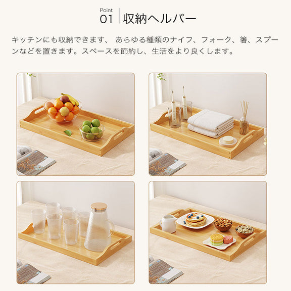 カフェトレー 天然木製 楠竹 28 40 50cm お盆 長角膳 木目 トレー 北欧風 おしゃれ カフェ ナチュラル シンプル トレイ おぼん スタッキング 収納 業務用 ランチョンマット おうちカフェ 普段使い 配膳 新生活 一人暮らし