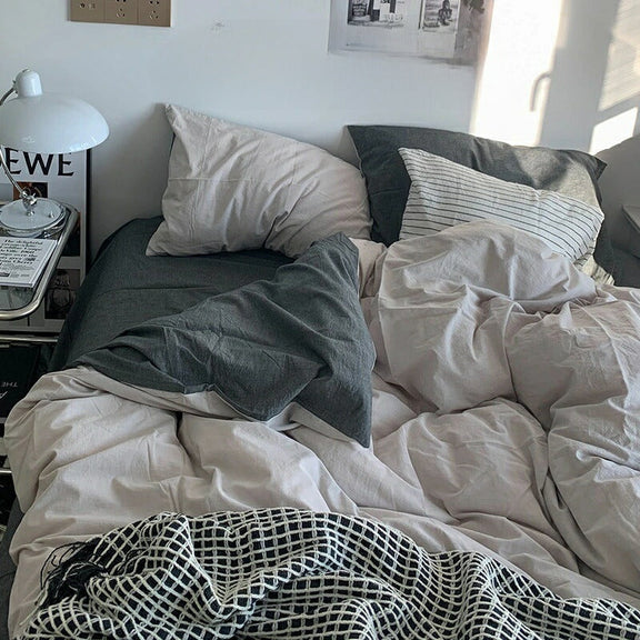yzwfz-001 布団カバーセット 3点セット 4点セット 敷き布団用 ベッド用 シングル セミダブル ダブル 掛け布団カバー ベッドシーツ 敷き布団カバー 枕カバー ソフトタッチ ピローケース シンプル ボックスシーツ 無地 新生活 おしゃれ かわいい