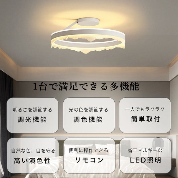 ryd-139【5年保証】シーリングライト led 調光 調色 キッチン 子供部屋 ダイニング リビング 寝室 12畳 8畳 6畳 常夜灯 リモコン付き タイマー 調光調色 北欧風 明るい LED 照明 モダン おしゃれ かわいい 高級感 ホワイト 直径40cm 直径50cm